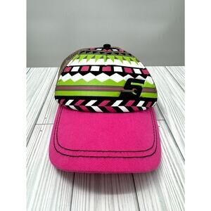 Snap On K-Products Headwear Hat Women's One Size Pink Brown Geometric Adjustable